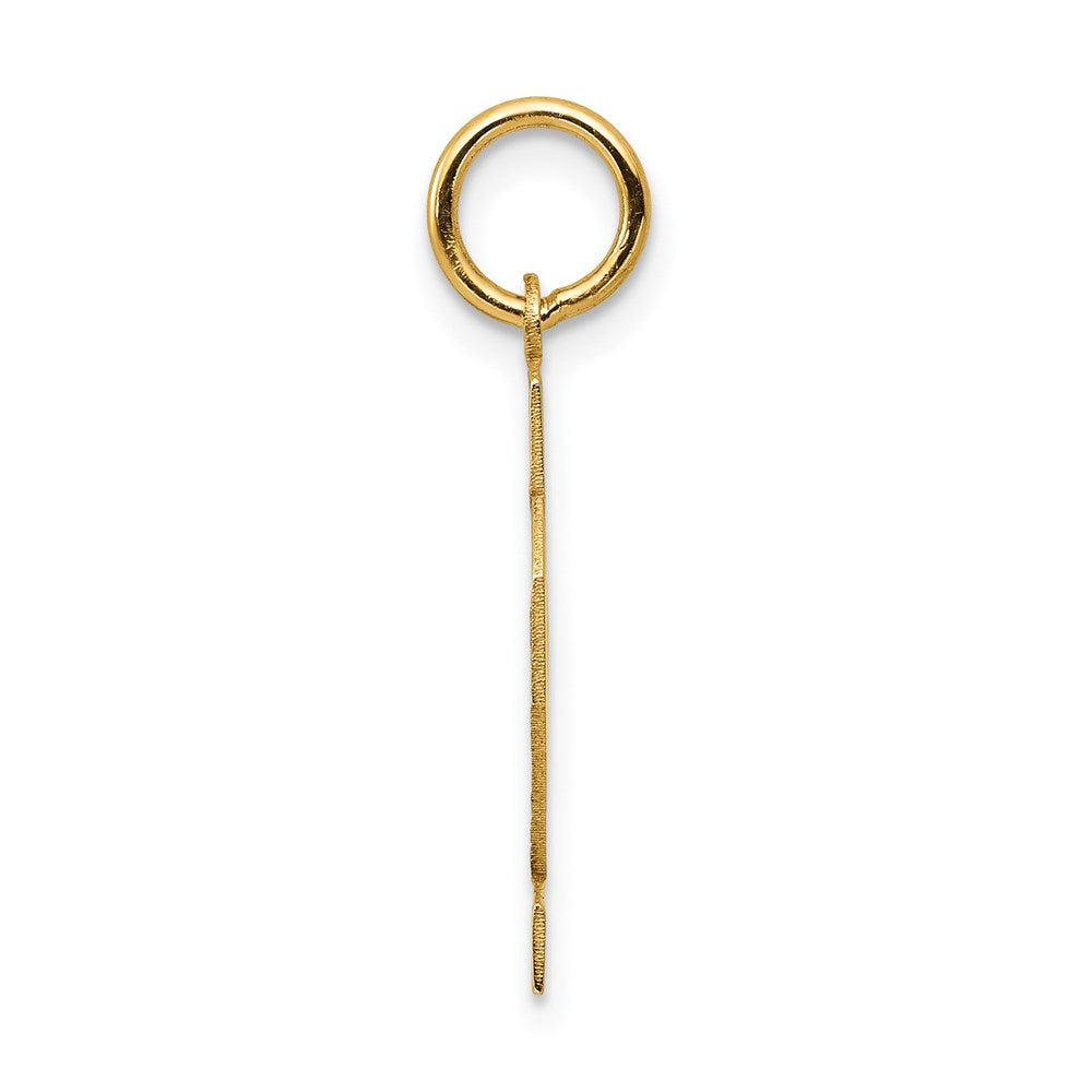 Million Charms 14K Yellow Gold Themed Small Satin Number 42 Charm