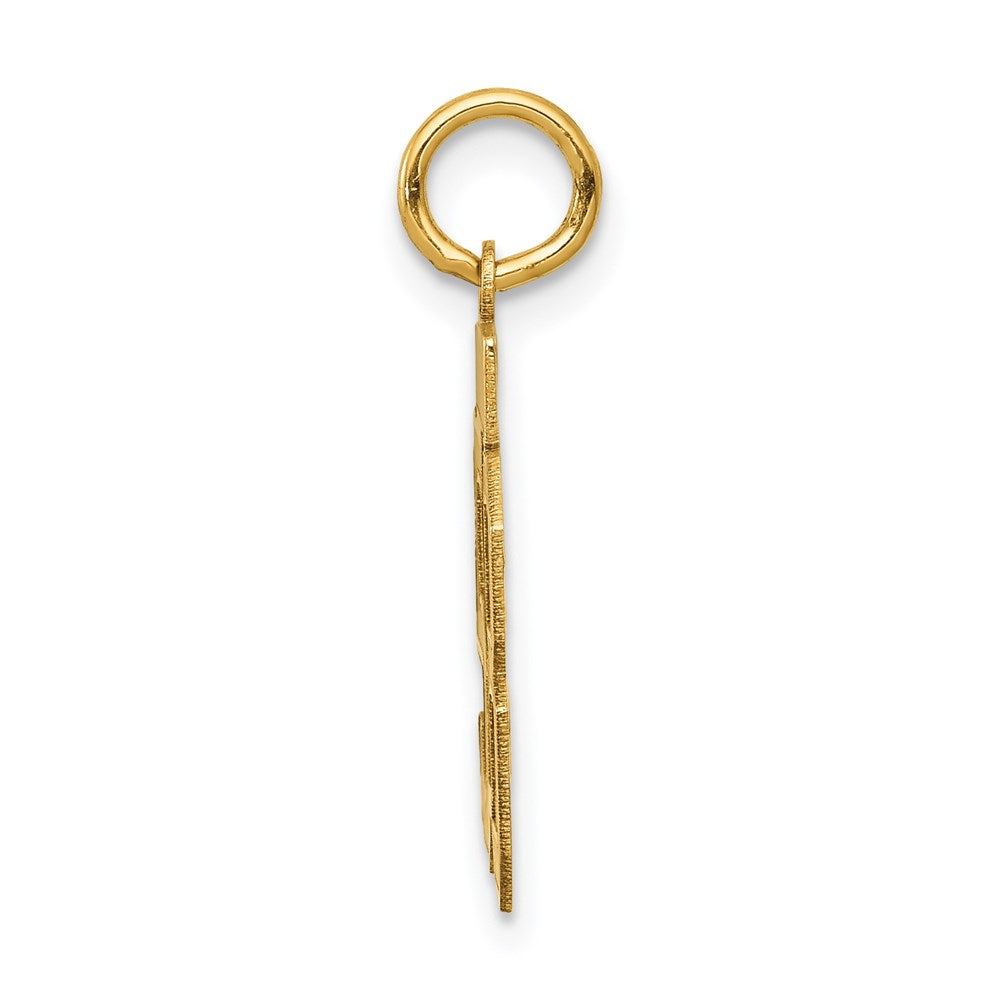 Million Charms 14K Yellow Gold Themed Small Satin Number 58 Charm