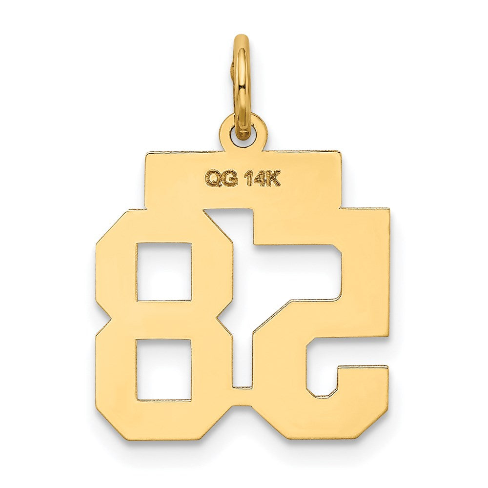 Million Charms 14K Yellow Gold Themed Small Satin Number 58 Charm