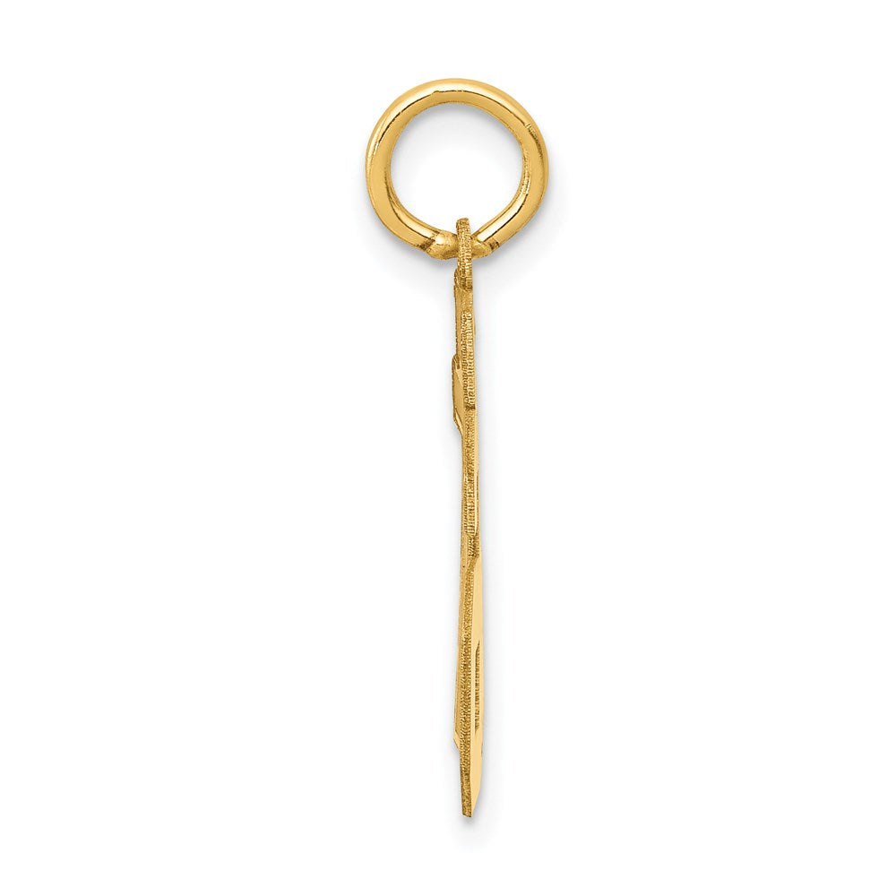 Million Charms 14K Yellow Gold Themed Small Satin Number 76 Charm