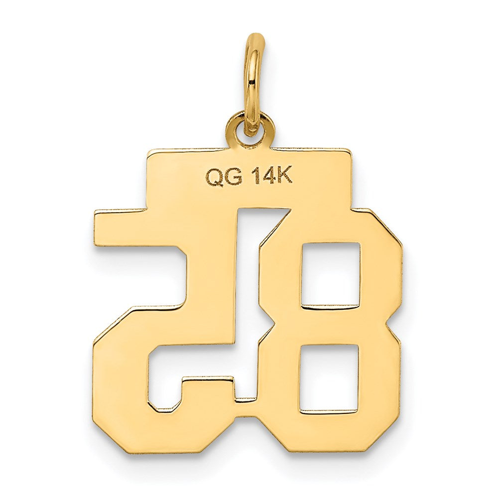 Million Charms 14K Yellow Gold Themed Small Satin Number 85 Charm