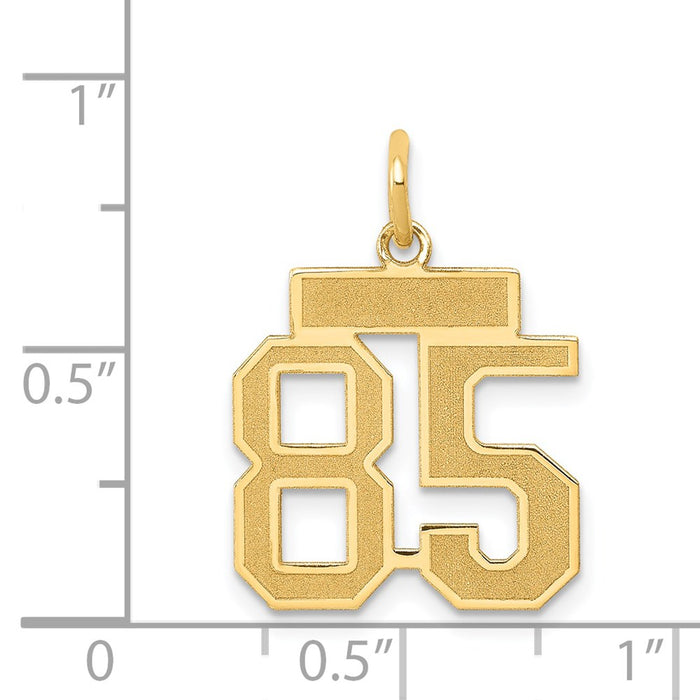 Million Charms 14K Yellow Gold Themed Small Satin Number 85 Charm