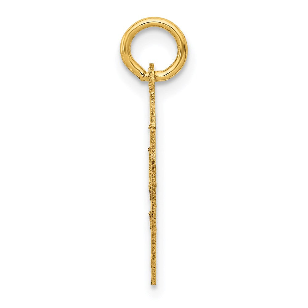 Million Charms 14K Yellow Gold Themed Small Satin Number 87 Charm