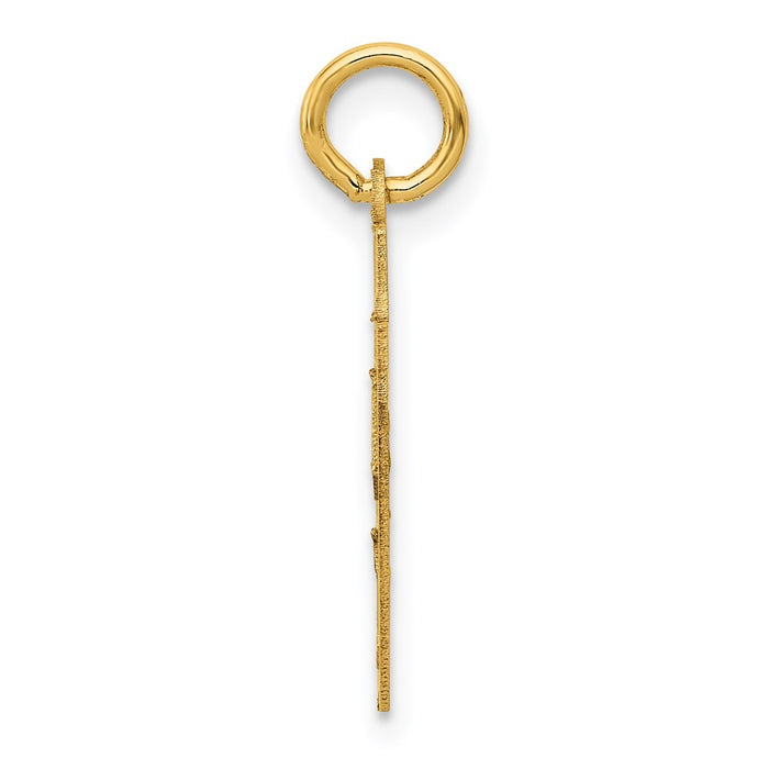 Million Charms 14K Yellow Gold Themed Small Satin Number 87 Charm