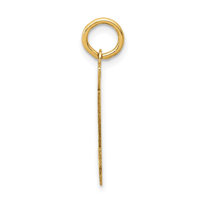 Million Charms 14K Yellow Gold Themed Small Satin Number 94 Charm