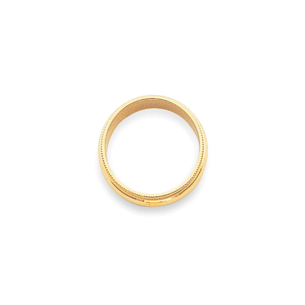 10k Yellow Gold 3mm Milgrain Half Round Wedding Band Size 8