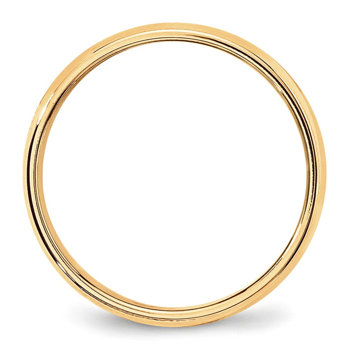 14k Yellow Gold 6mm Milgrain Half-Round Wedding Band, Size: 10