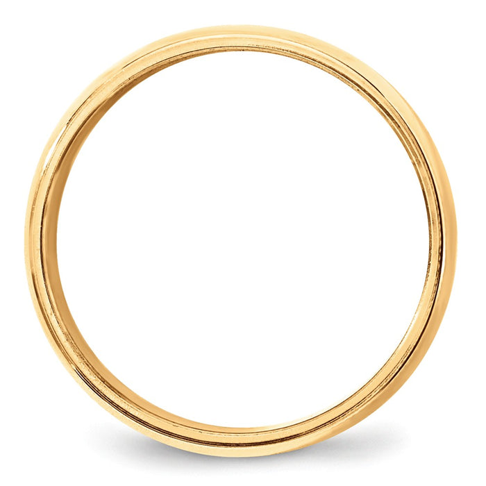 14k Yellow Gold 8mm Milgrain Half Round Wedding Band Size 4.5
