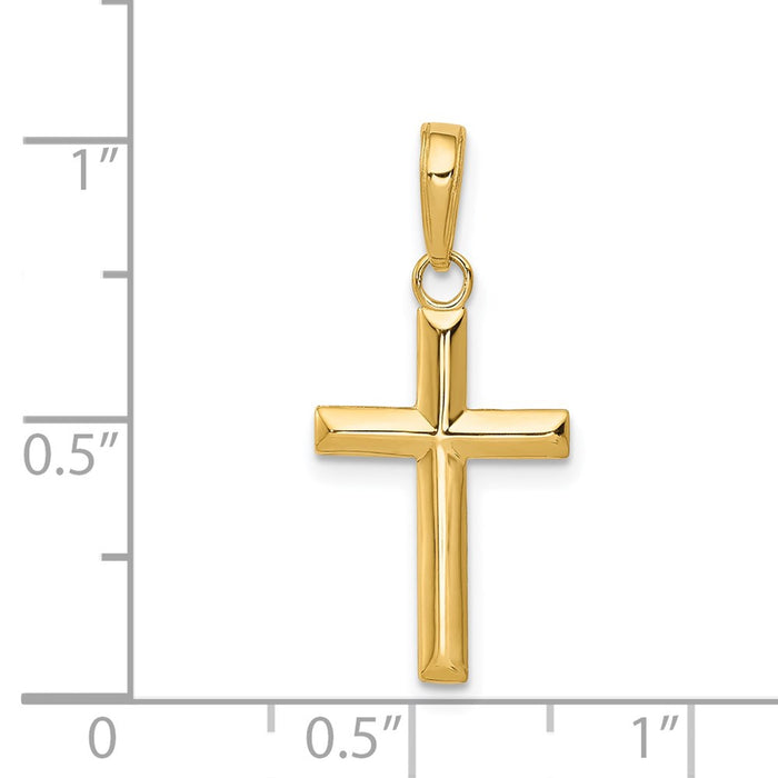 Million Charms 14K Yellow Gold Themed Small Relgious Cross Pendant