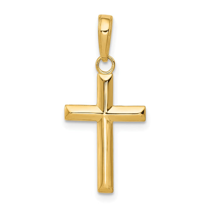 Million Charms 14K Yellow Gold Themed Small Relgious Cross Pendant