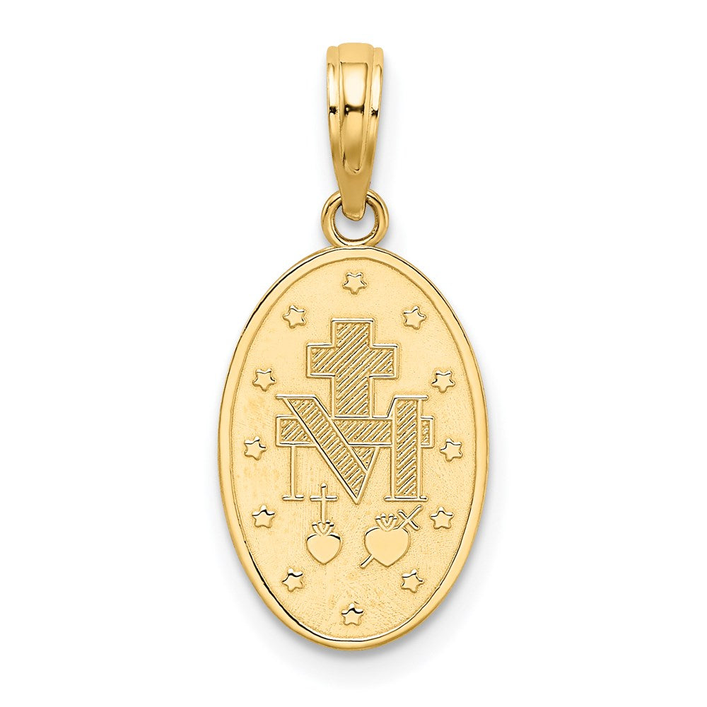Million Charms 14K Yellow Gold Themed Religious Miraculous Medal Pendant