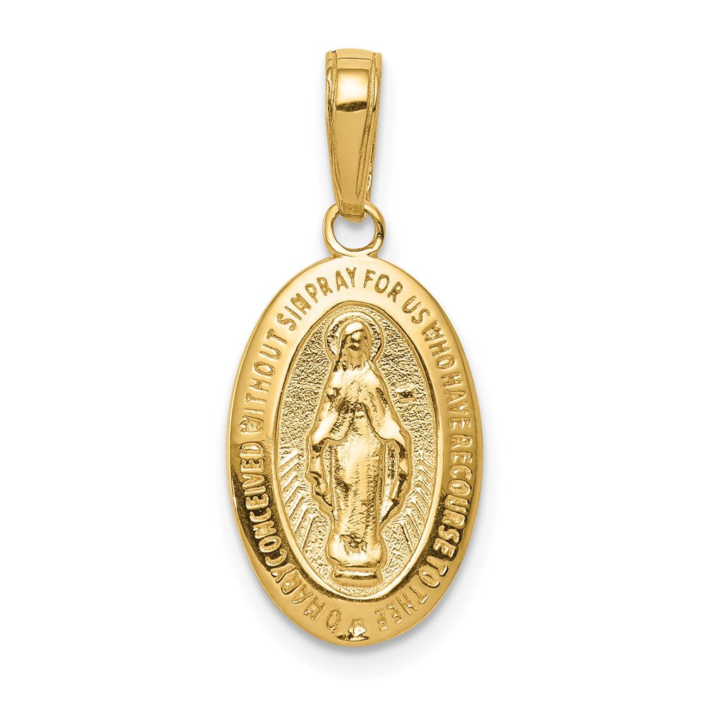 Million Charms 14K Yellow Gold Themed Religious Miraculous Medal Pendant