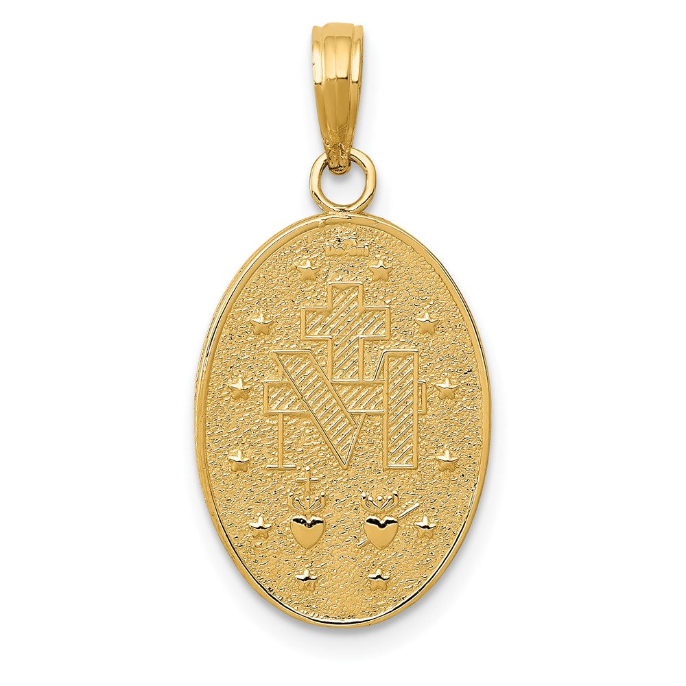 Million Charms 14K Yellow Gold Themed Religious Miraculous Medal Pendant