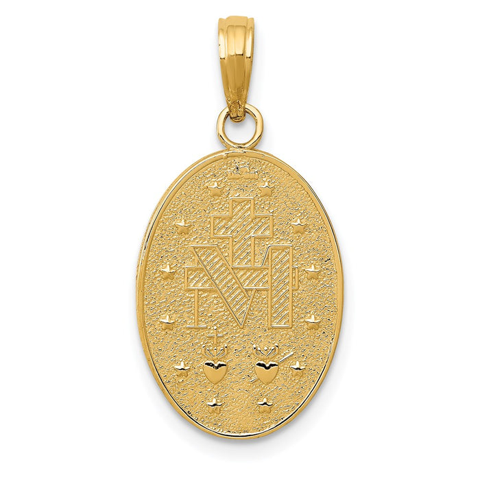 Million Charms 14K Yellow Gold Themed Religious Miraculous Medal Pendant