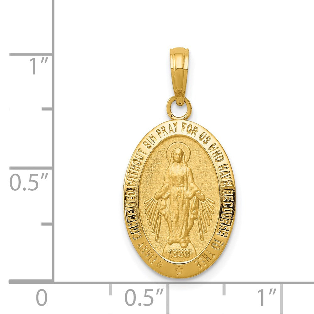 Million Charms 14K Yellow Gold Themed Religious Miraculous Medal Pendant