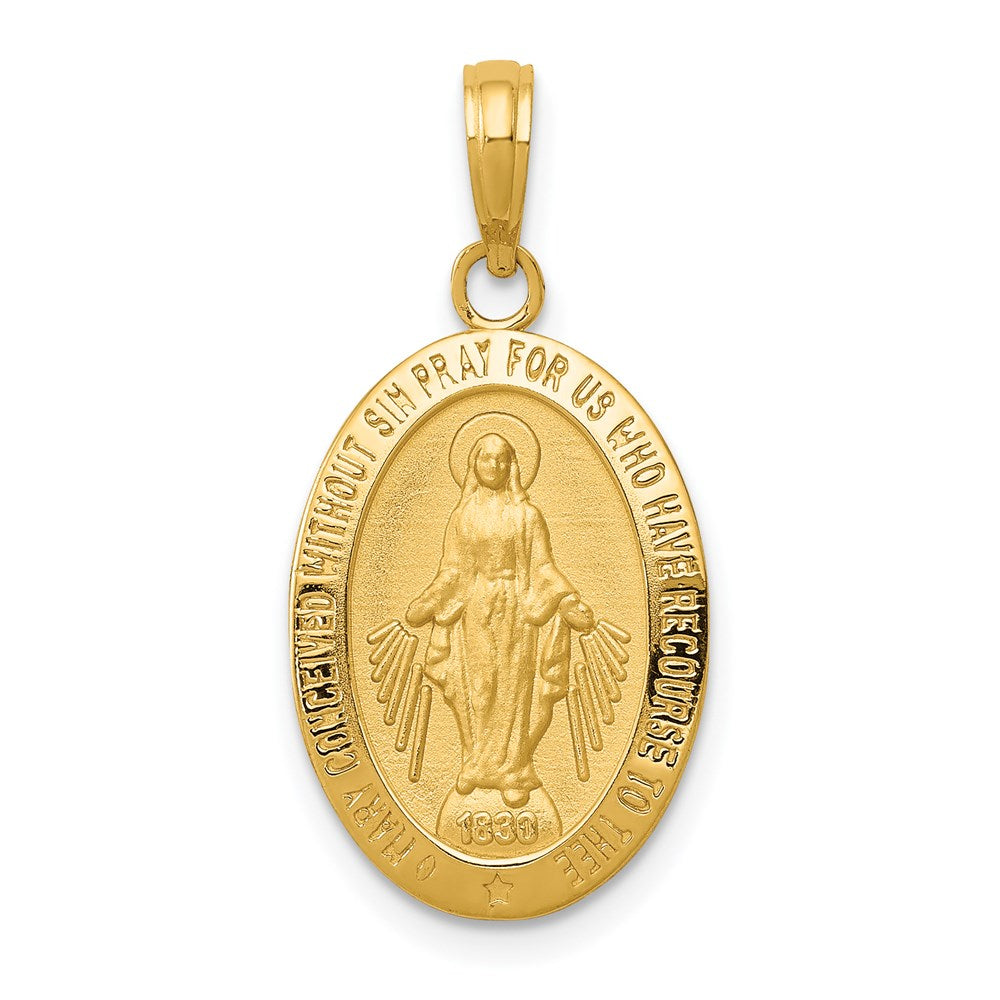 Million Charms 14K Yellow Gold Themed Religious Miraculous Medal Pendant