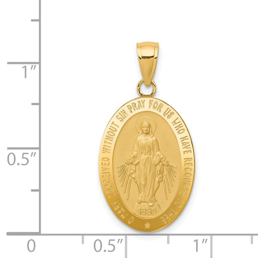 Million Charms 14K Yellow Gold Themed Religious Miraculous Medal Pendant
