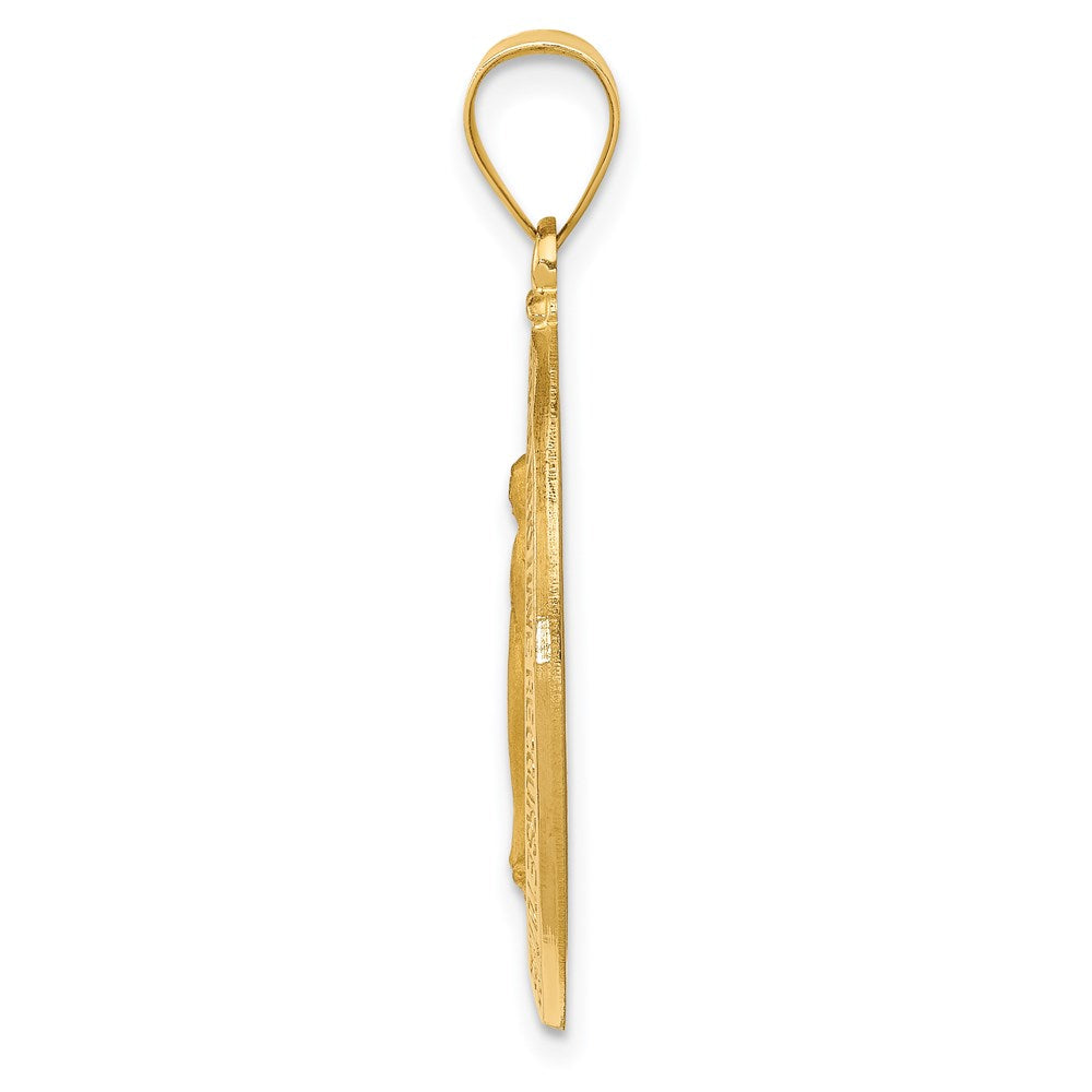 Million Charms 14K Yellow Gold Themed Religious Miraculous Medal Oval Pendant