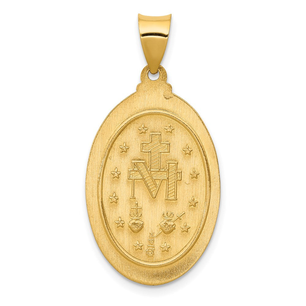 Million Charms 14K Yellow Gold Themed Religious Miraculous Medal Oval Pendant