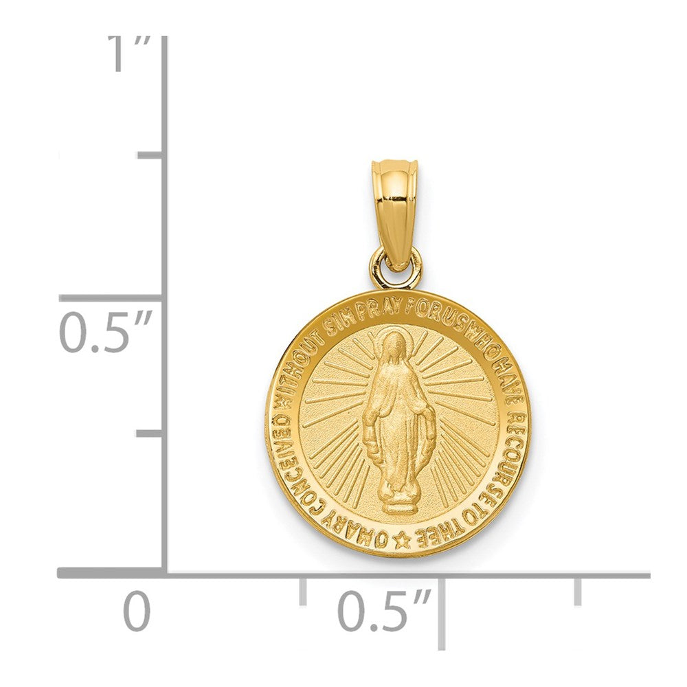 Million Charms 14K Yellow Gold Themed Religious Miraculous Medal Pendant