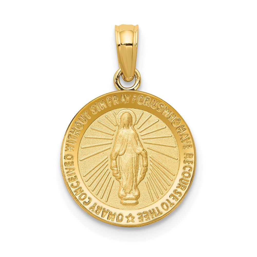 Million Charms 14K Yellow Gold Themed Religious Miraculous Medal Pendant