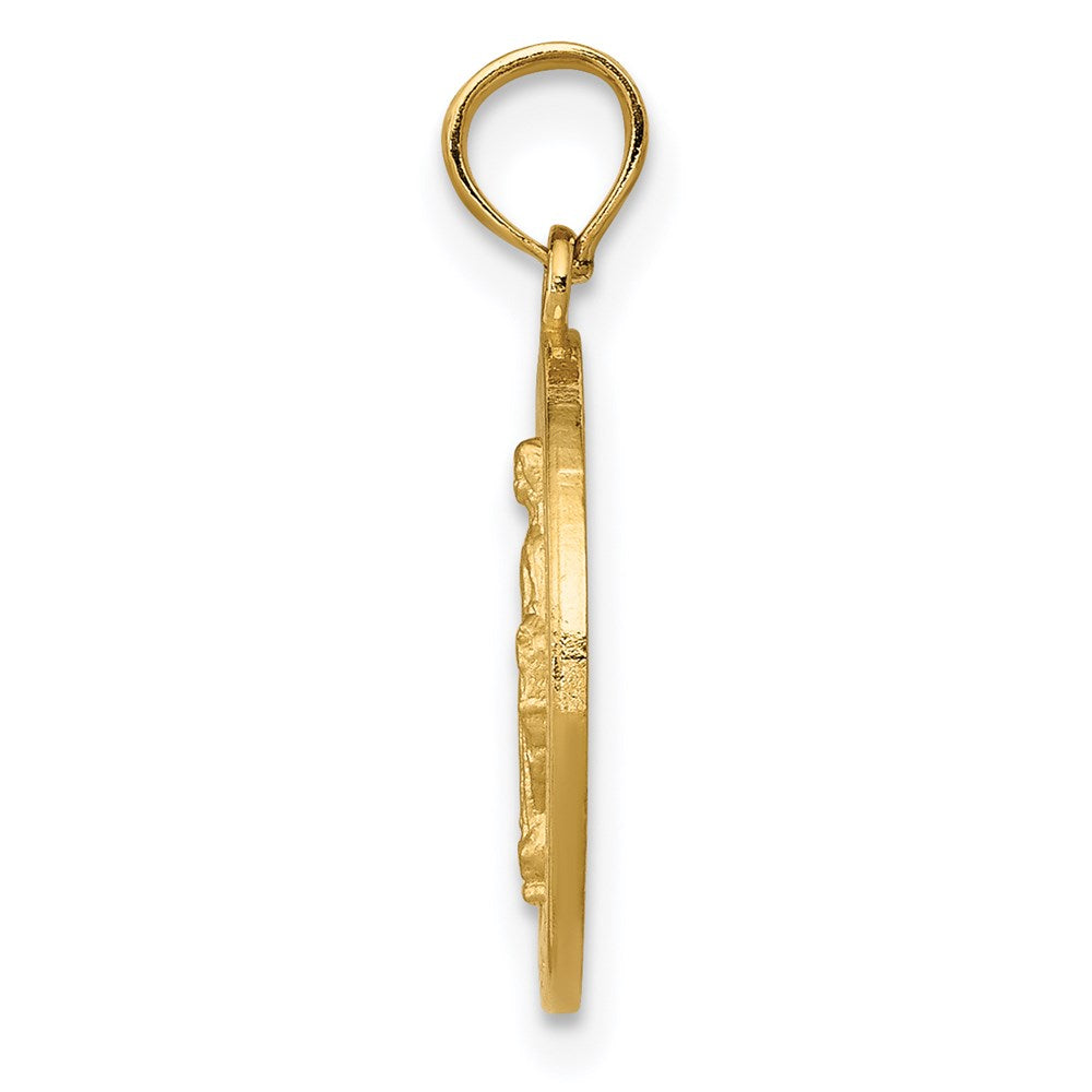 Million Charms 14K Yellow Gold Themed Religious Miraculous Medal Pendant