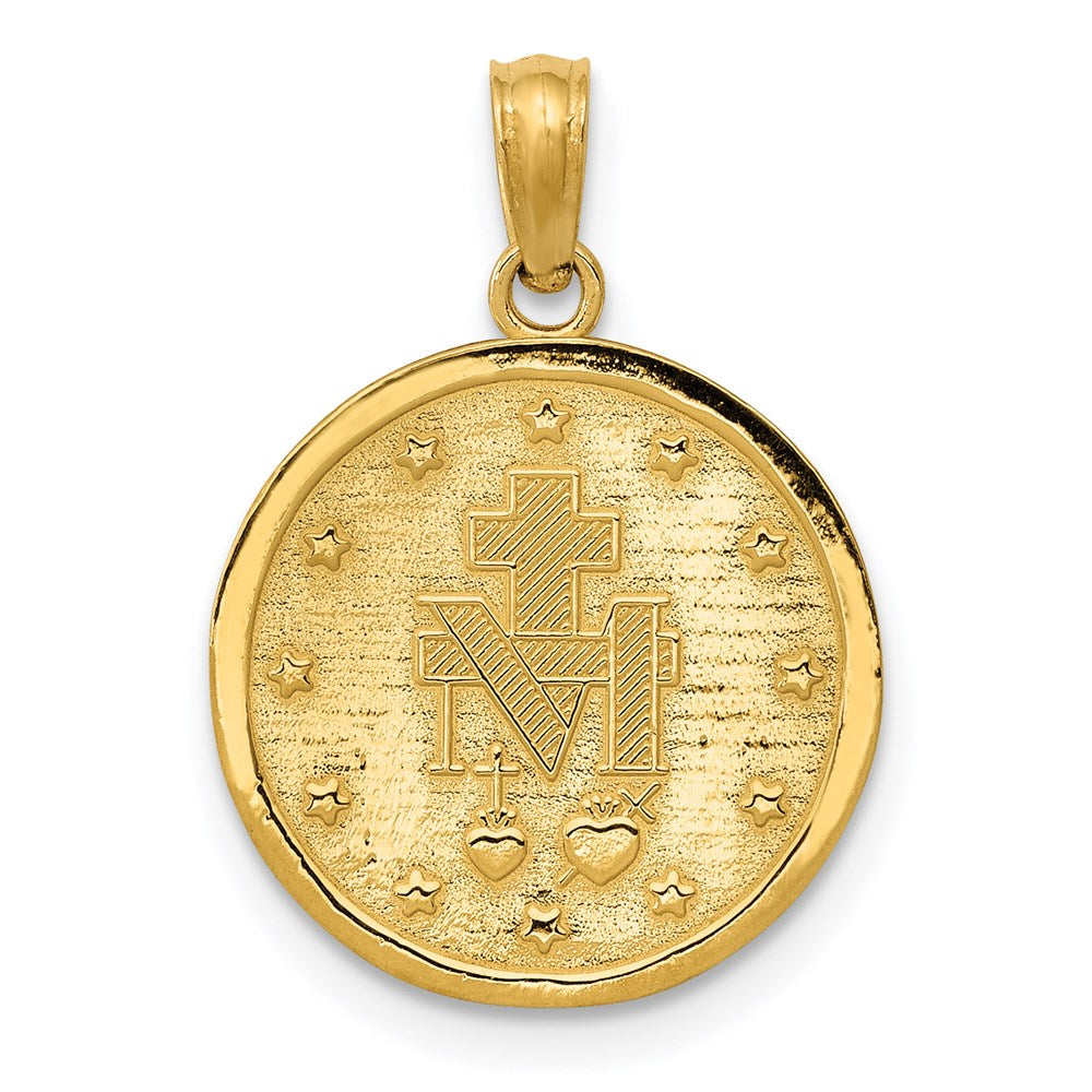 Million Charms 14K Yellow Gold Themed Religious Miraculous Medal Pendant