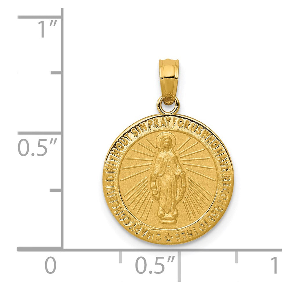 Million Charms 14K Yellow Gold Themed Religious Miraculous Medal Pendant