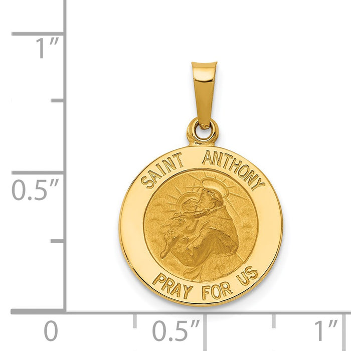 Million Charms 14K Yellow Gold Themed Religious Saint Anthony Medal Charm