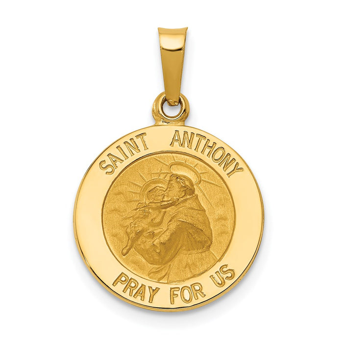 Million Charms 14K Yellow Gold Themed Religious Saint Anthony Medal Charm