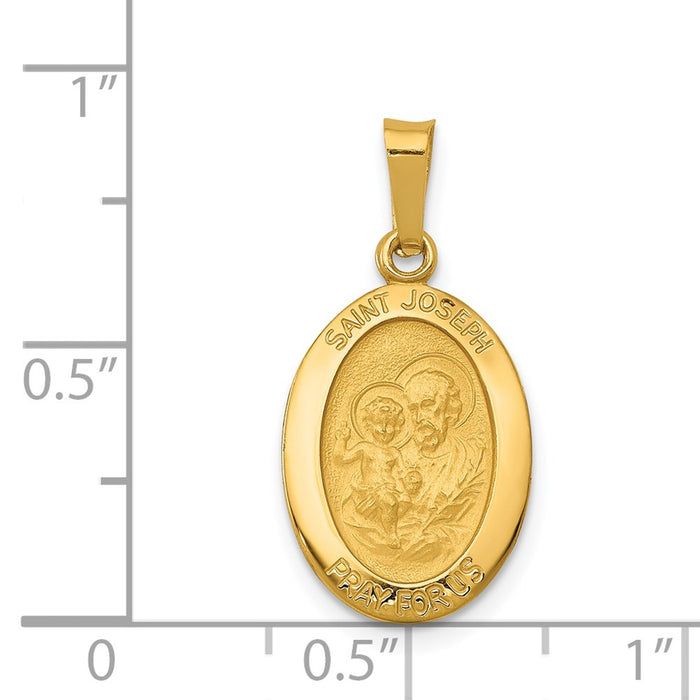 Million Charms 14K Yellow Gold Themed Religious Saint Joseph Medal Charm