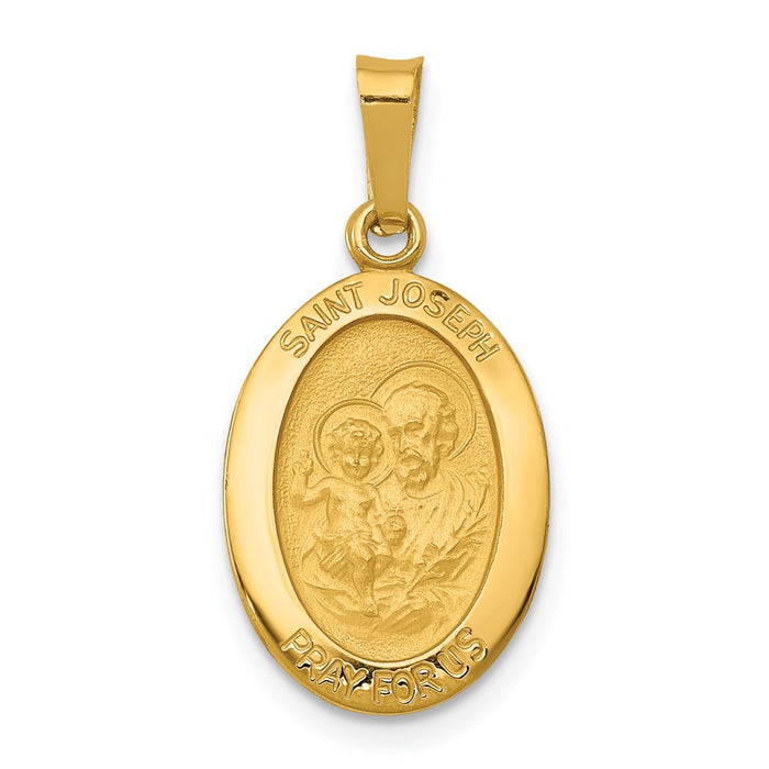 Million Charms 14K Yellow Gold Themed Religious Saint Joseph Medal Charm