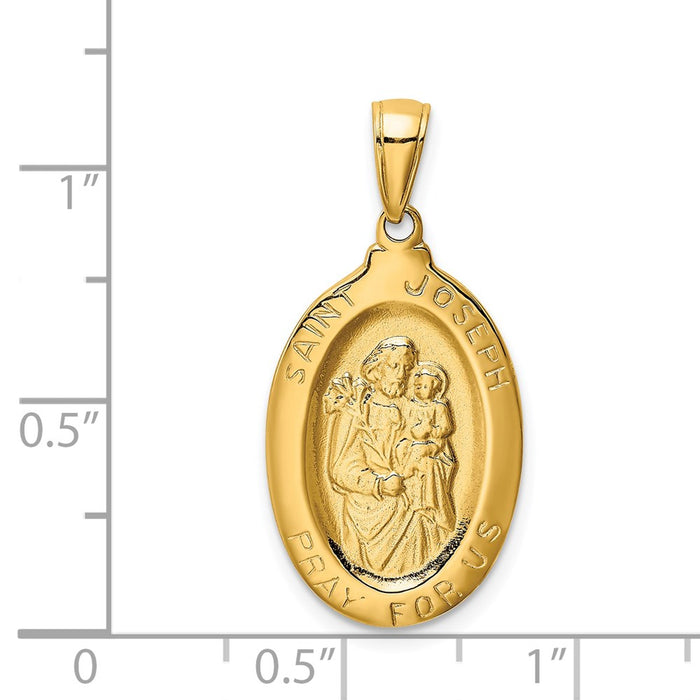 Million Charms 14K Yellow Gold Themed Religious Saint Joseph Medal Pendant