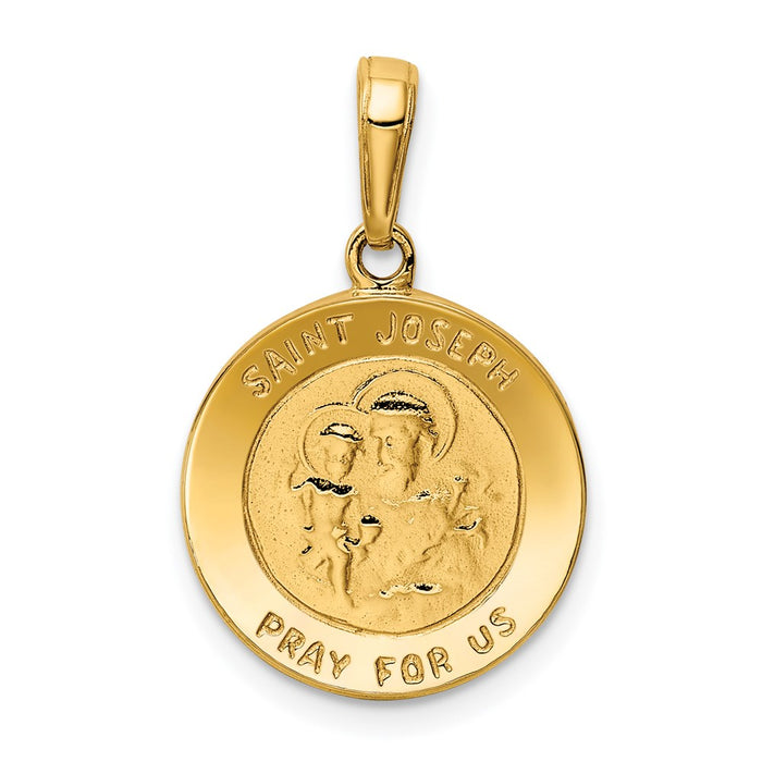 Million Charms 14K Yellow Gold Themed Religious Saint Joseph Medal Charm