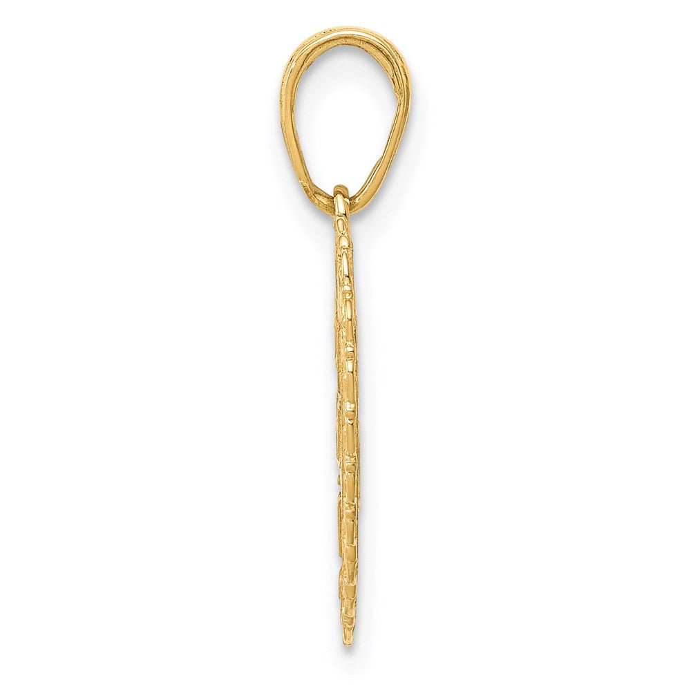 Million Charms 14K Yellow Gold Themed Reversible For My Daughter Heart Pendant