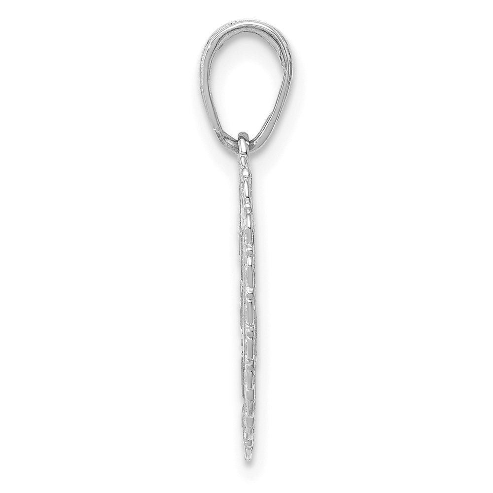 Million Charms 14K White Gold Themed Reversible For My Daughter Heart Pendant