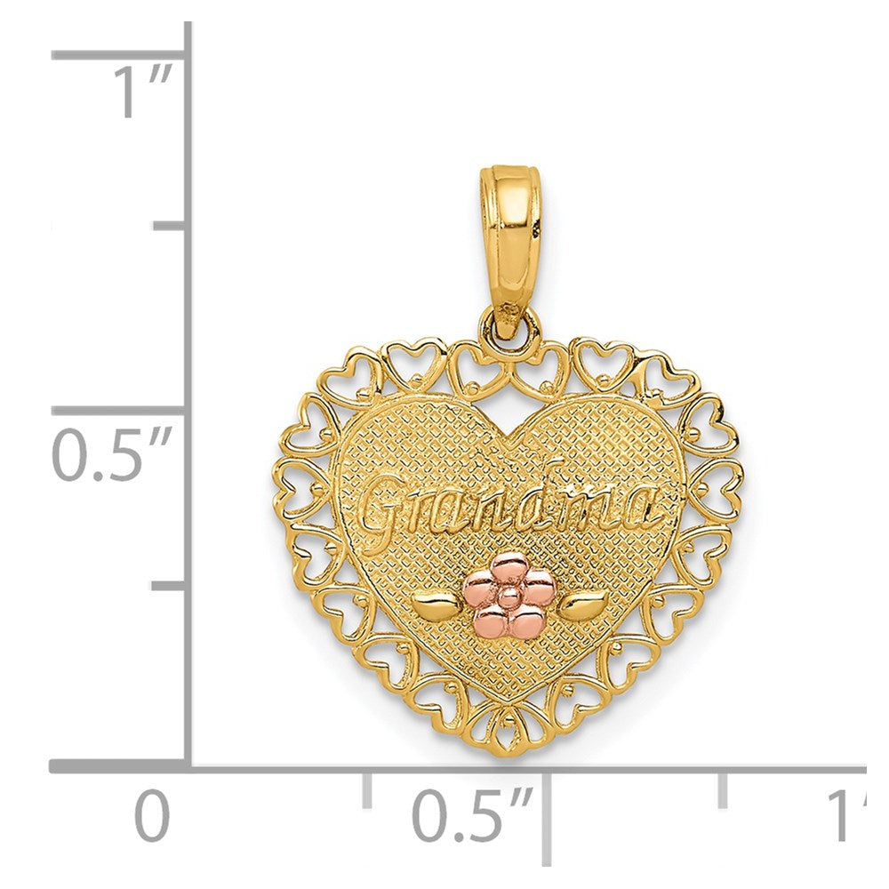 Million Charms 14K Two-Tone Grandma Heart Charm