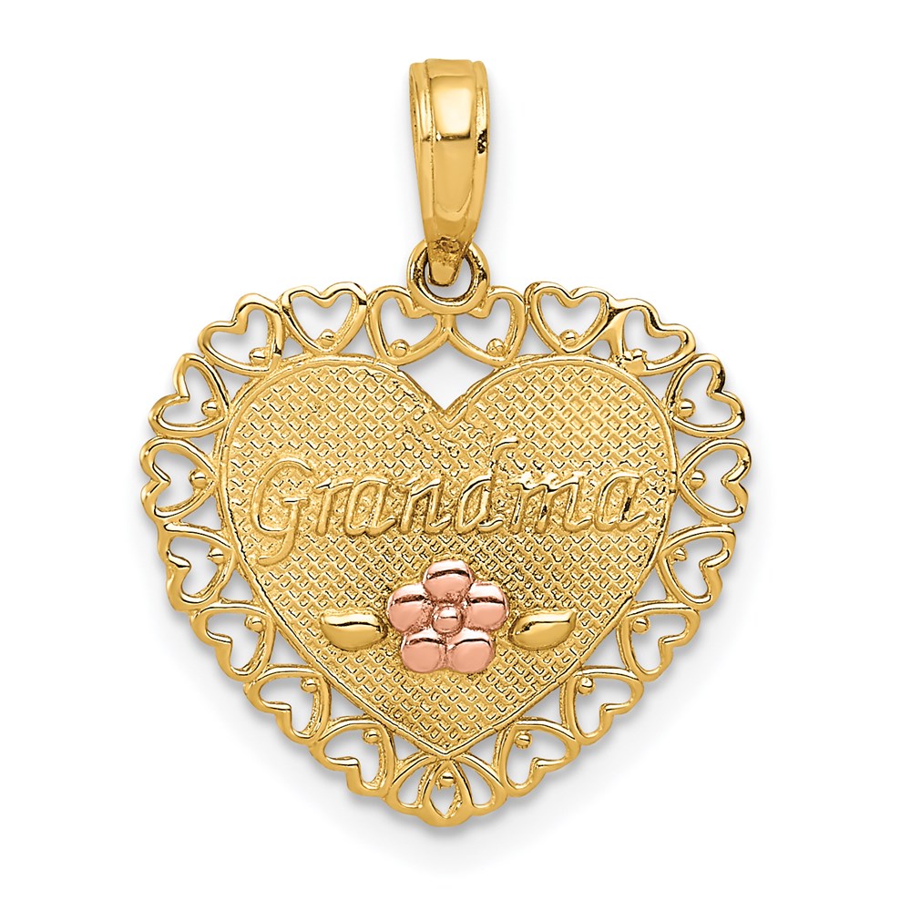 Million Charms 14K Two-Tone Grandma Heart Charm