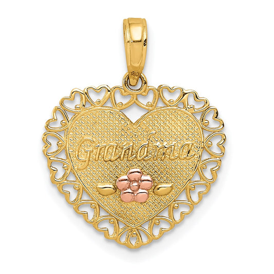 Million Charms 14K Two-Tone Grandma Heart Charm