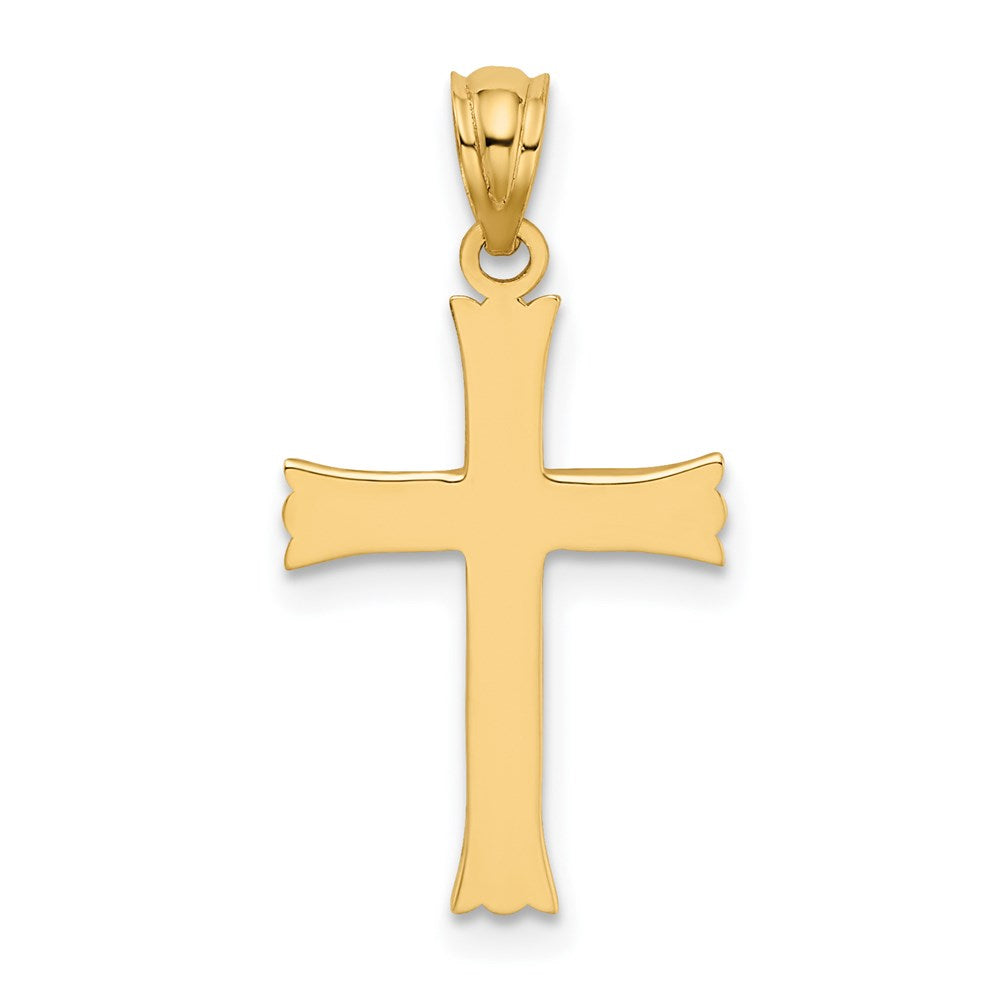 Million Charms 14K Yellow Gold Themed Satin Relgious Cross Charm