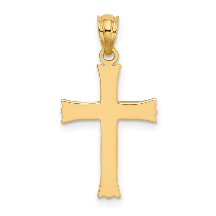 Million Charms 14K Yellow Gold Themed Satin Relgious Cross Charm