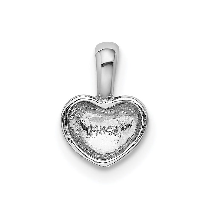Million Charms 14K White Gold Themed Polished Heart Charm