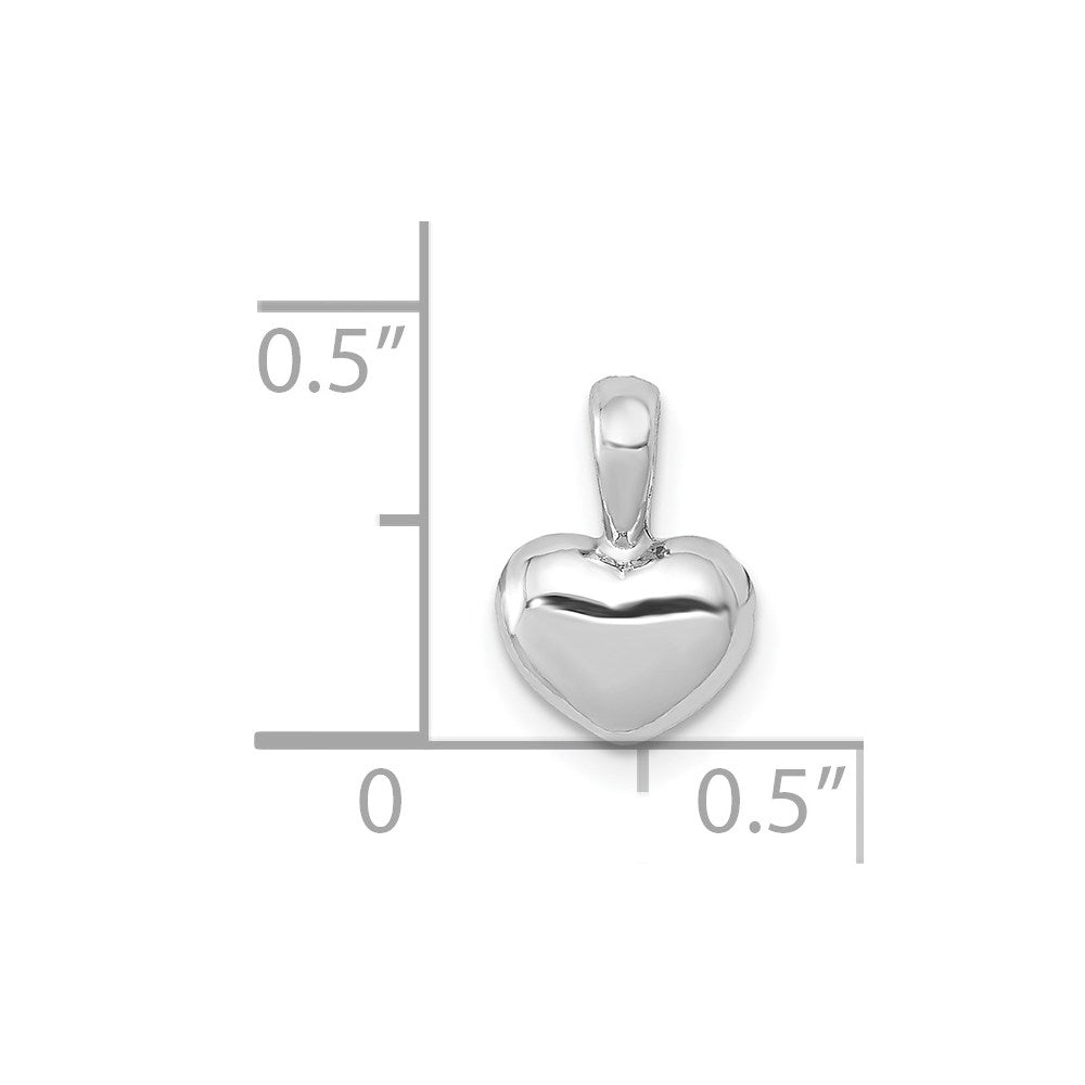 Million Charms 14K White Gold Themed Polished Heart Charm
