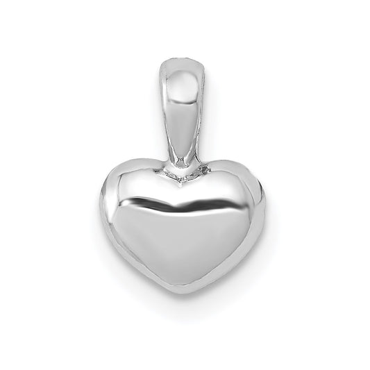 Million Charms 14K White Gold Themed Polished Heart Charm