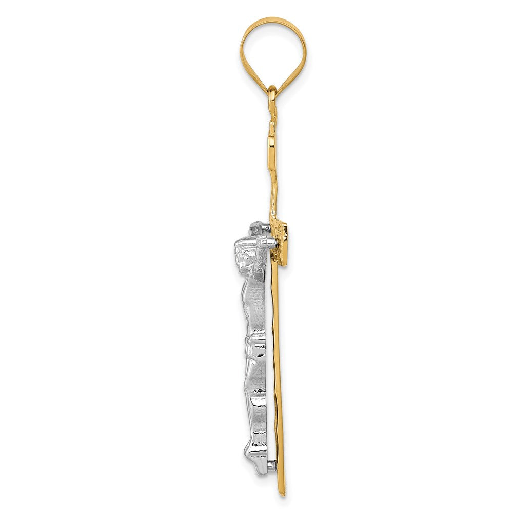 Million Charms 14K Two-Tone Inri Relgious Crucifix Pendant