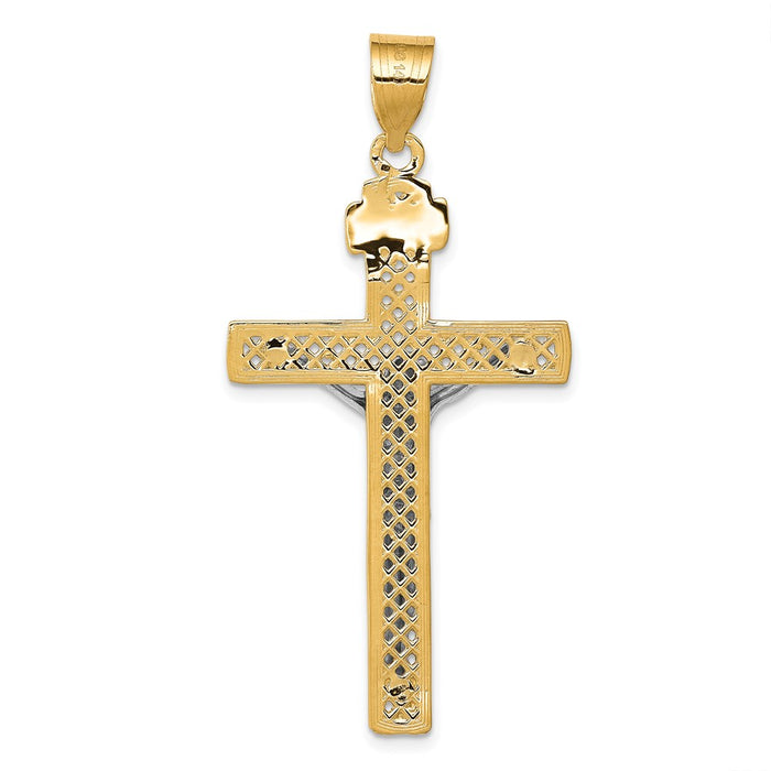 Million Charms 14K Two-Tone Inri Relgious Crucifix Pendant