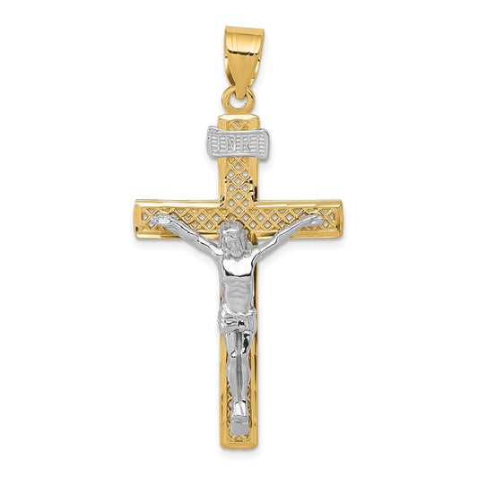 Million Charms 14K Two-Tone Inri Relgious Crucifix Pendant