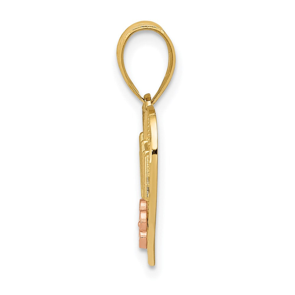 Million Charms 14K Two-Tone Nana Heart Pendant