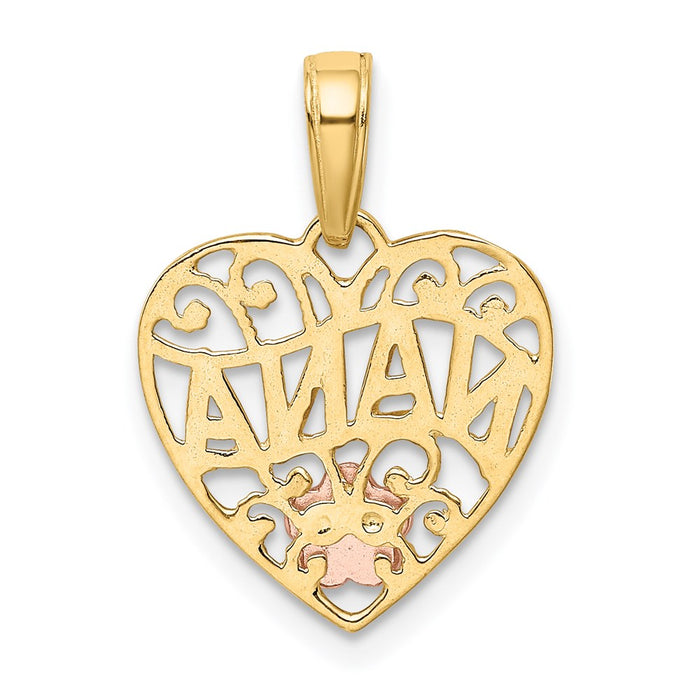 Million Charms 14K Two-Tone Nana Heart Pendant