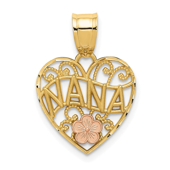 Million Charms 14K Two-Tone Nana Heart Pendant